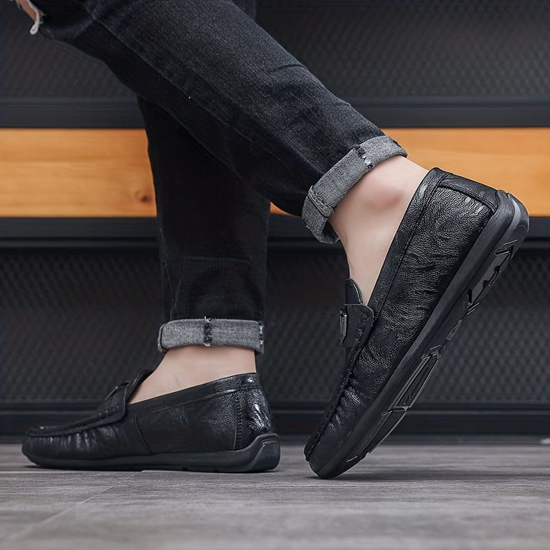 Men's Letter Decor Loafer Shoes Non-slip Driving Moccasins