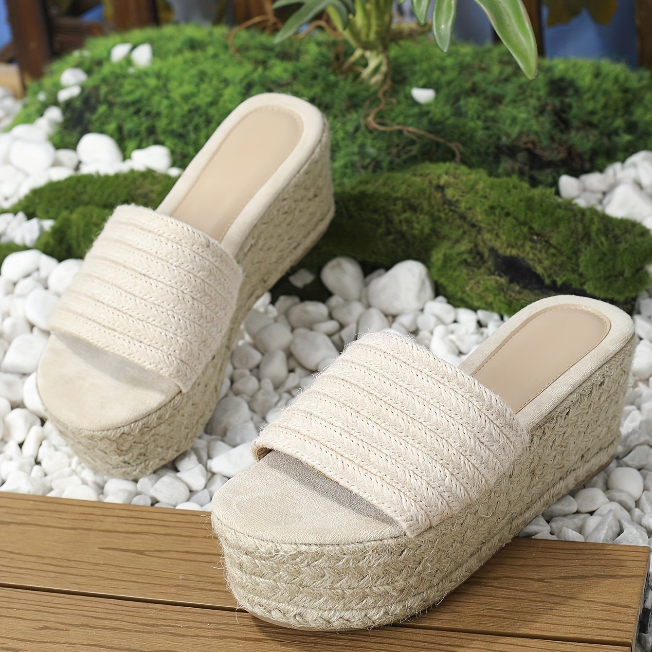 Women's Espadrille Platform Sandals Noho Style High Heel Slip On Shoes