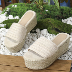 Women's Espadrille Platform Sandals Noho Style High Heel Slip On Shoes