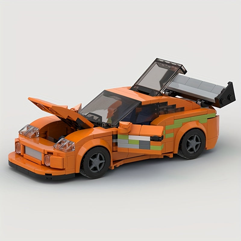 371pcs Orange Racing Car Classic MOC Speed Supercar Building Block Set