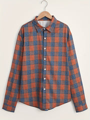 Men's Plaid Long Sleeve Shirt Spring Autumn