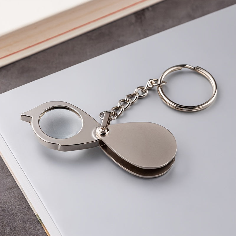 15X Folding Mini Magnifier Key Chain Durable Glass Loupe Pocket Tool