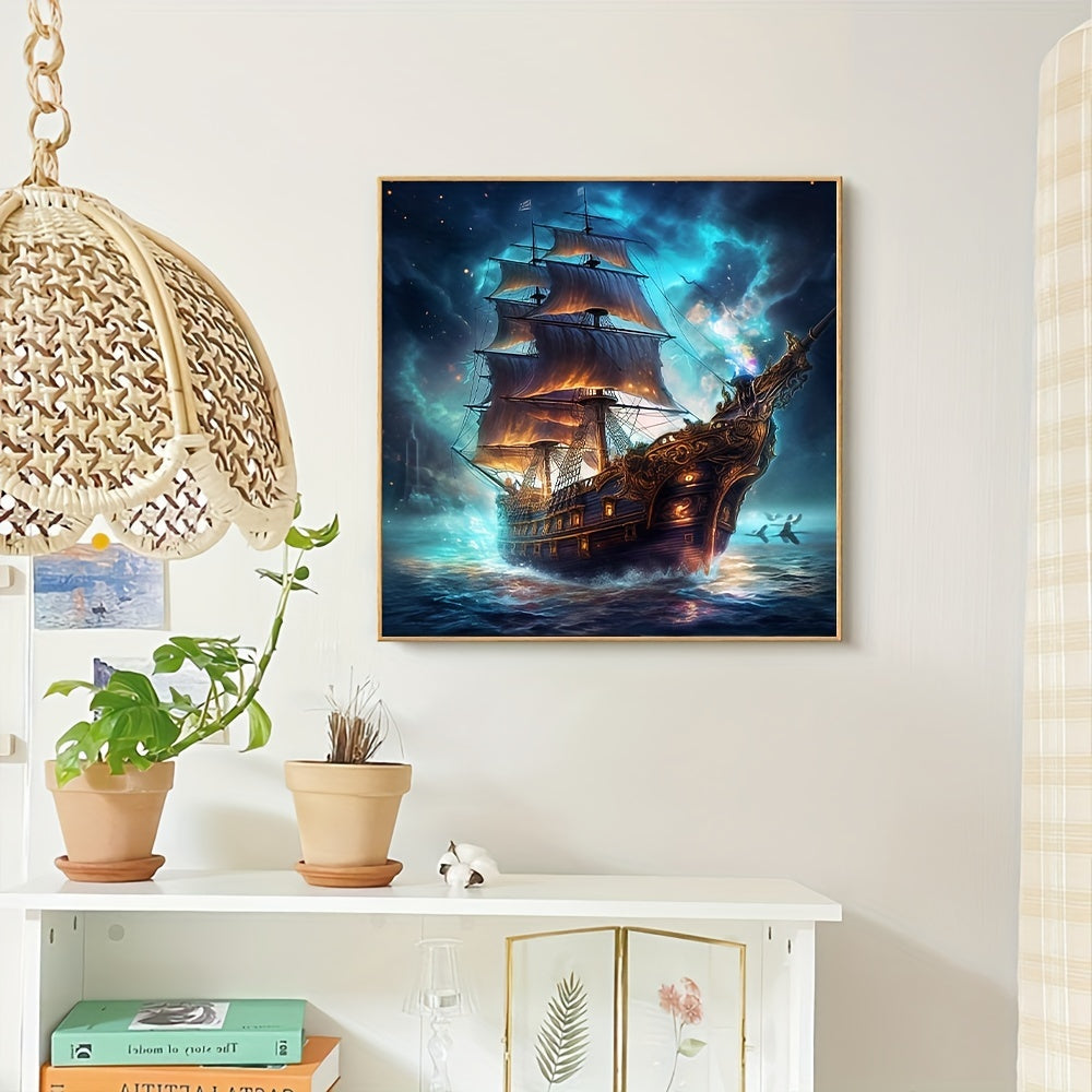 DIY 5D Diamond Painting Sailing Battleships Full Embroidery Kit