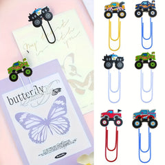 8pcs Monster Truck Paper Clips Office Supplies Desk Accessories Stationery
