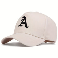 Gothic Letter A Baseball Cap Solid Embroidery Casual Sports Hat Unisex Dad Hats