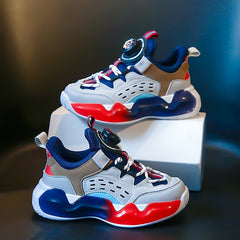Boys' Basketball Shoes with Rotating Buckle Non Slip Sneakers