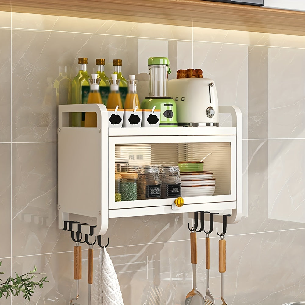 Heavy Duty Wall Mounted Storage Cabinet with Doors and Hooks