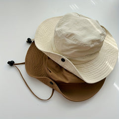 Kids Summer Western Style Big Brim Sunshade Bucket Hat