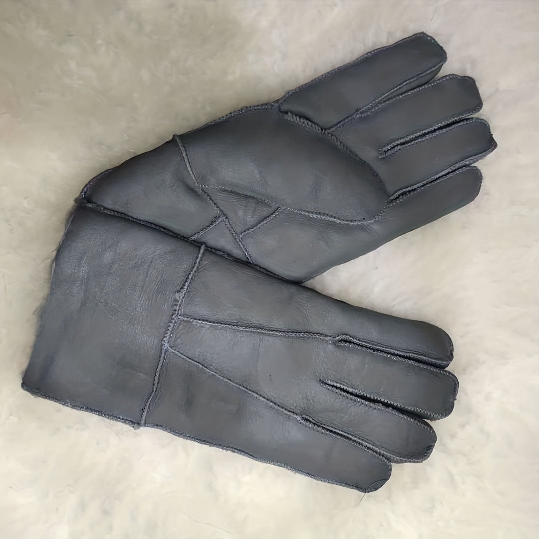 Warm Sheepskin Gloves Men Women Sports Riding Hand Wool Gloves