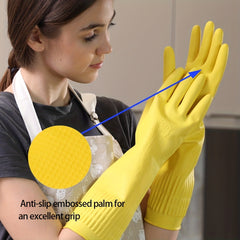 4pairs Kitchen Rubber Cleaning Gloves Non Slip Waterproof