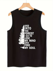 Abstract Tree Pattern Stretchy Sports Vest Sleeveless Casual Top