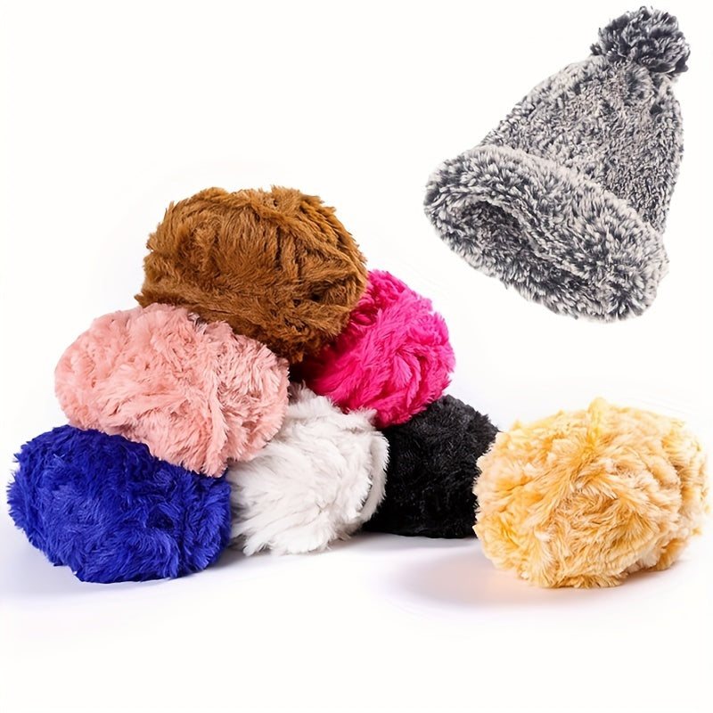 Faux Mink Fur Yarn Thick Wool for DIY Knitting Crocheting Hat Scarf Blanket