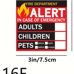 5PCS Emergency Alert & Pet Window Stickers - Safety Alarm Decals