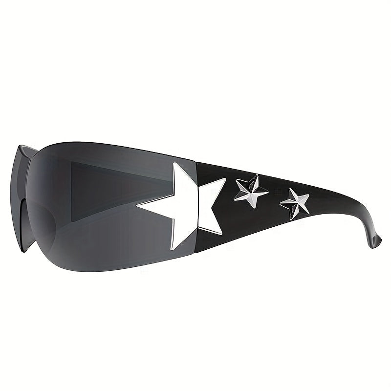 Y2K Oversized Frameless Shield Wrap Around Sunglasses