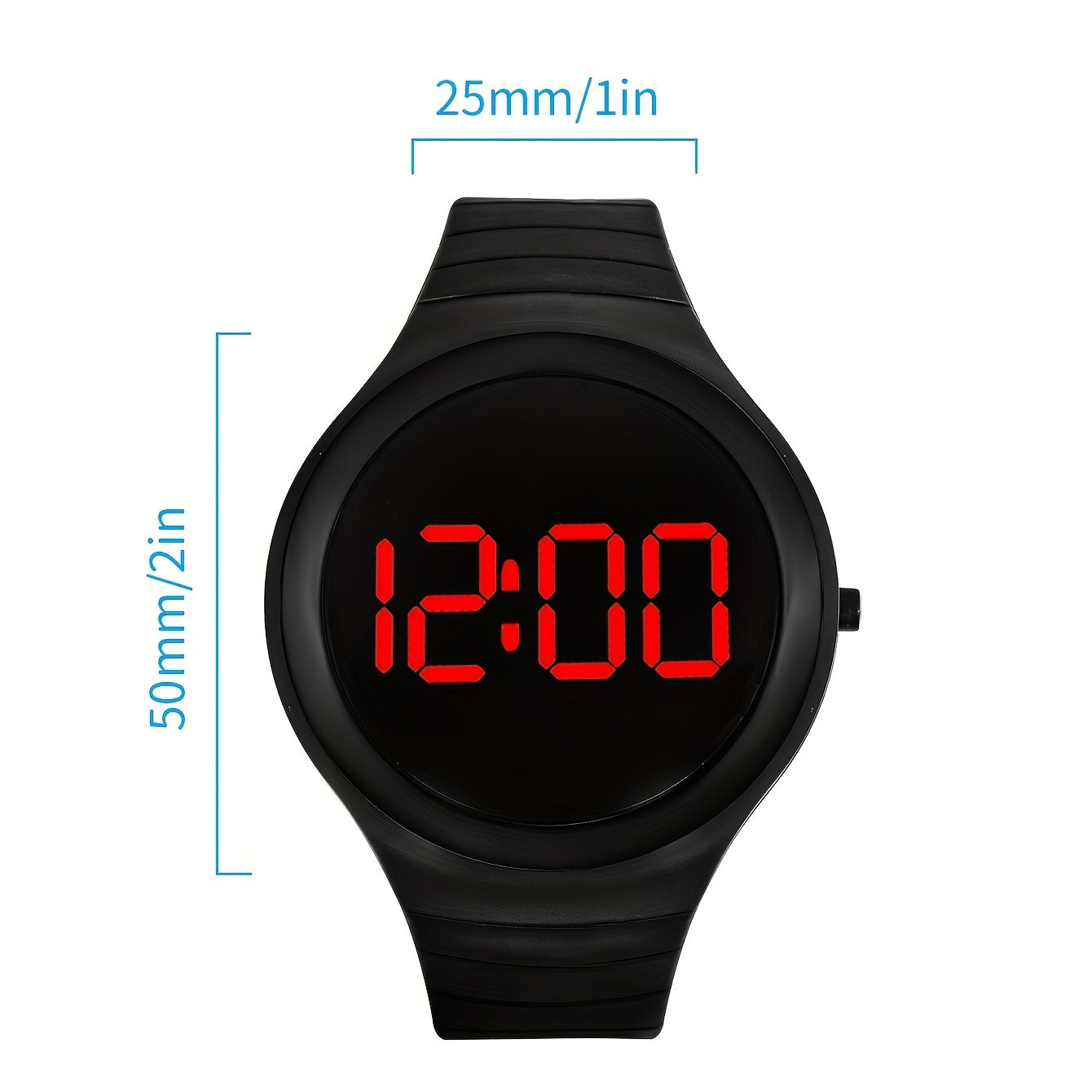 Round Red Light LED Student's Electronic Sports Watch
