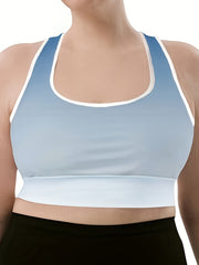 Ombre Print Racer Back Sports Bra