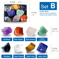 8pcs Large Rare Crystals Chakra Healing Stones Gem Collection Gift Box