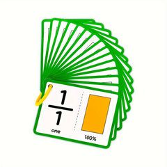 Fraction Flashcards 15pcs Mixed Colors for Teachers & Parents
