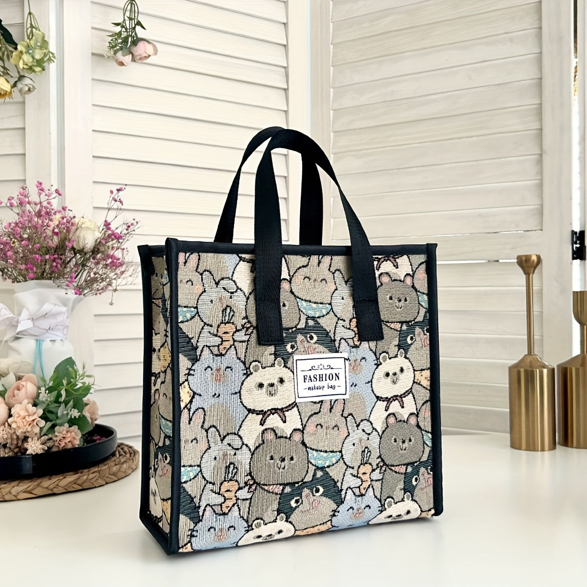 Large Capacity Toiletry Bag Travel Cosmetic Storage Bag Canvas Handbag