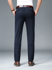Men's Summer Dress Pants Classic Straight Leg Business Formal