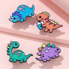 4pcs Girls Dinosaur Shaped Pins Colorful Creative Pins for Backpacks Clothing