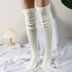 Knitted Thigh High Socks Women's Stockings