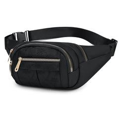 Flower Embroidery Nylon Fanny Pack Women's Zipper Crossbody Chest Bag