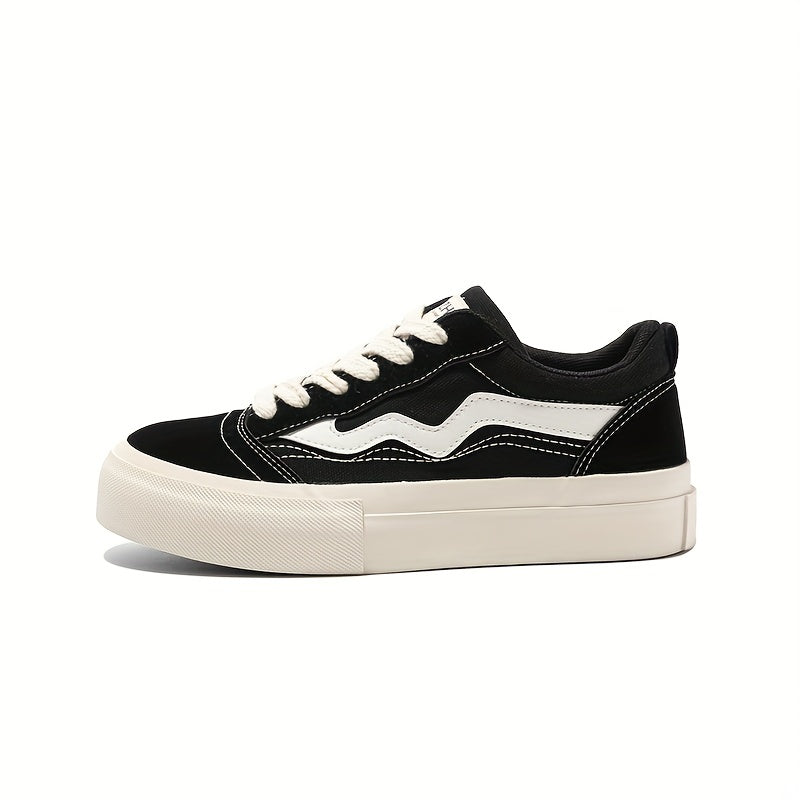 Women's Flat Sneakers Low Top Lace Up Shoes Casual Outdoor Canvas Shoes