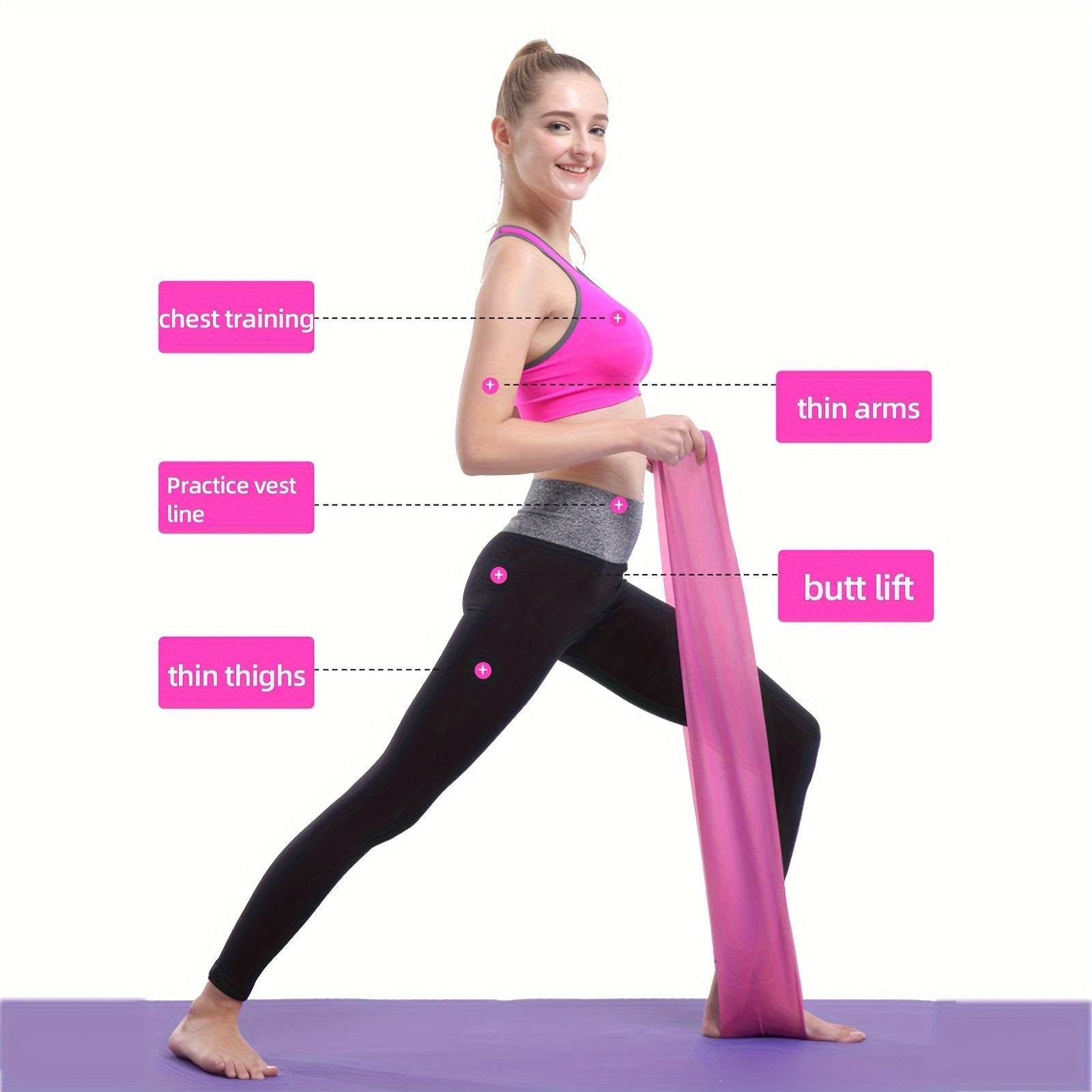 Yoga Resistance Band Tension Rope for Fitness Stretching Body Shaping