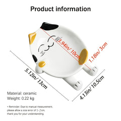 Ceramic Cat Spoon Rest for Stove Top - Kitchen Accessory for Utensil Holder