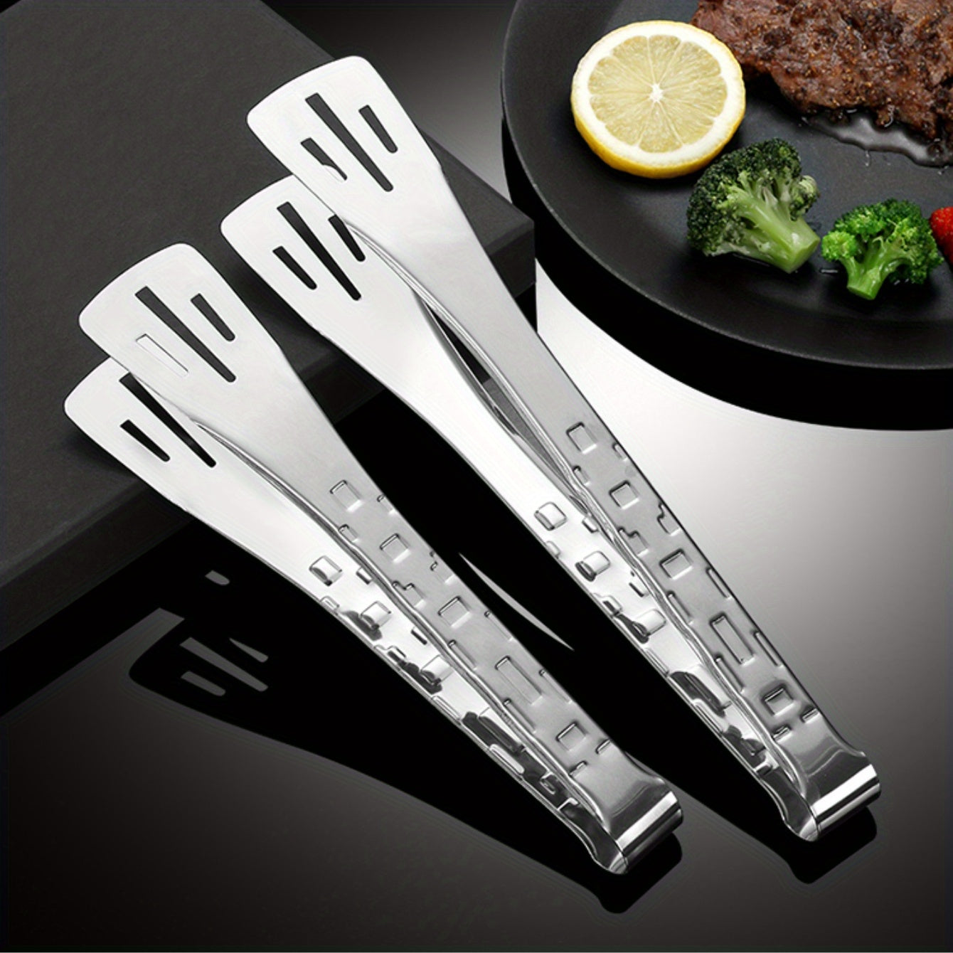 Stainless Steel Food Tongs Anti-scalding Bread Clips BBQ Clamps
