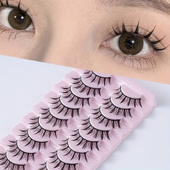 10 Pairs Comic Style False Eyelashes Spiky Pointed Thick Fairy Cosplay Makeup