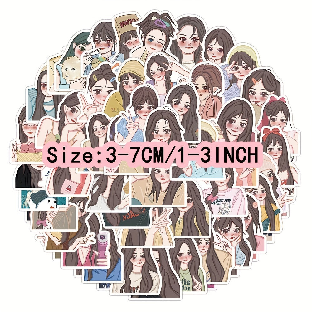60pcs Beauty Selfie Graffiti Stickers Laptop Helmet Decor Waterproof