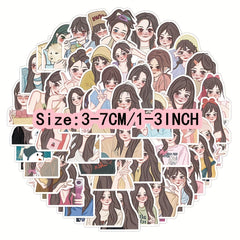60pcs Beauty Selfie Graffiti Stickers Laptop Helmet Decor Waterproof
