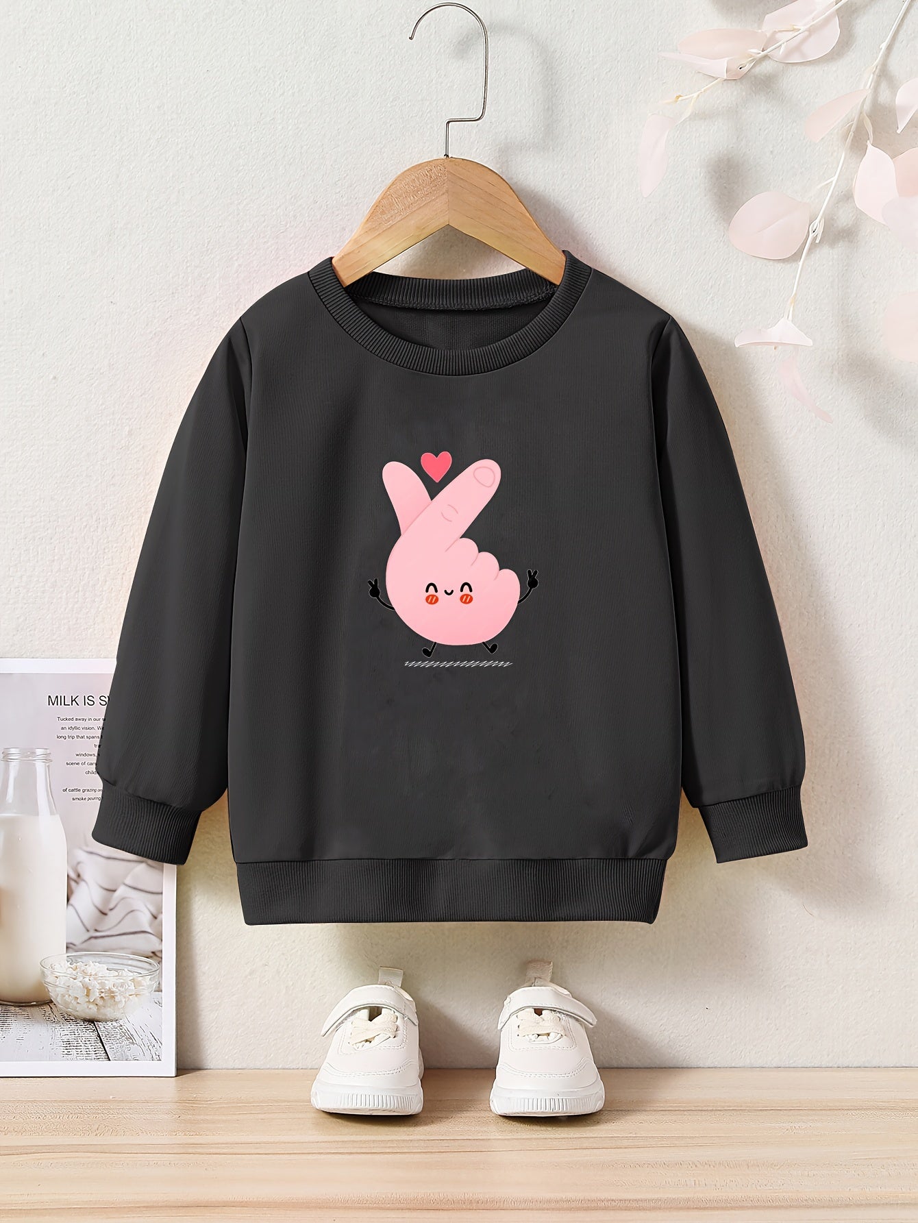 OERYUI Love Gesture Graphic Sweatshirt Kids Clothes Gift