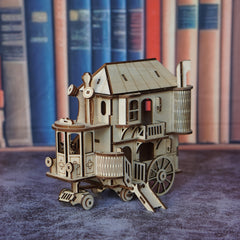 3D Wooden Puzzle Snail RV Mobile Castle Model