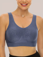 Jacquard Wireless Sports Bra Running Workout Tank Bra Women's Lingerie