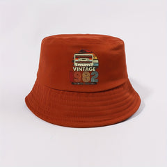 Vintage 1982 Bucket Hat Print Casual Basin Hat for Travel Beach