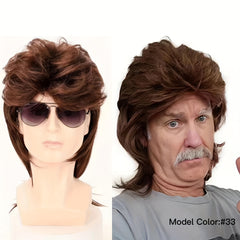 Vintage Long Straight Wig Funky Punk Style for Men