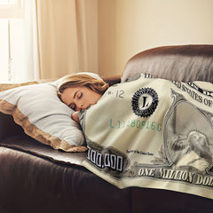 Funny Million Dollar Blanket Soft Warm Plush Christmas Birthday Gift