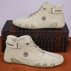Men's Embossed Tiger Logo Lace-up Boots