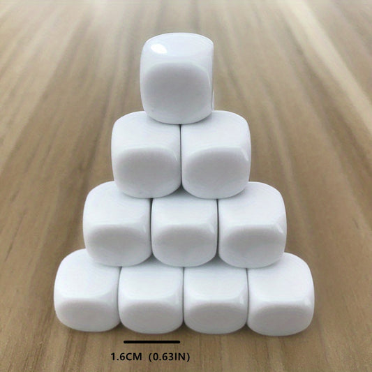 10pcs Smooth Dice For Teaching Table Gaming Blank Role Playing Toys DIY Dice