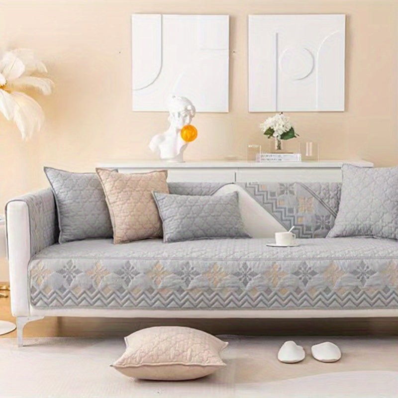Jacquard Geometric Sofa Cover Non-Slip Washable Durable Furniture Protector
