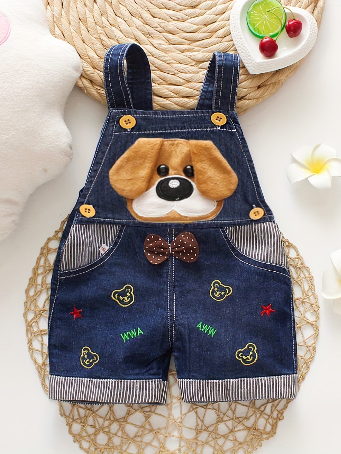 Boys' Suspender Shorts with Pockets All Match Overalls