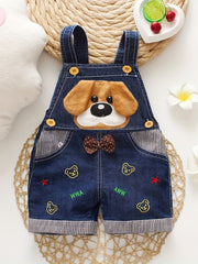 Boys' Suspender Shorts with Pockets All Match Overalls