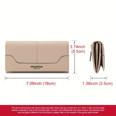 HUMERPAUL Women's RFID Blocking Leather Wallet Long Classic Travel