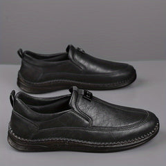 Men's Round Toe Loafer Shoes Slip On Non-slip Comfy Men's Shoes