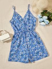 Floral V Neck Romper Cami Jumpsuit for Women