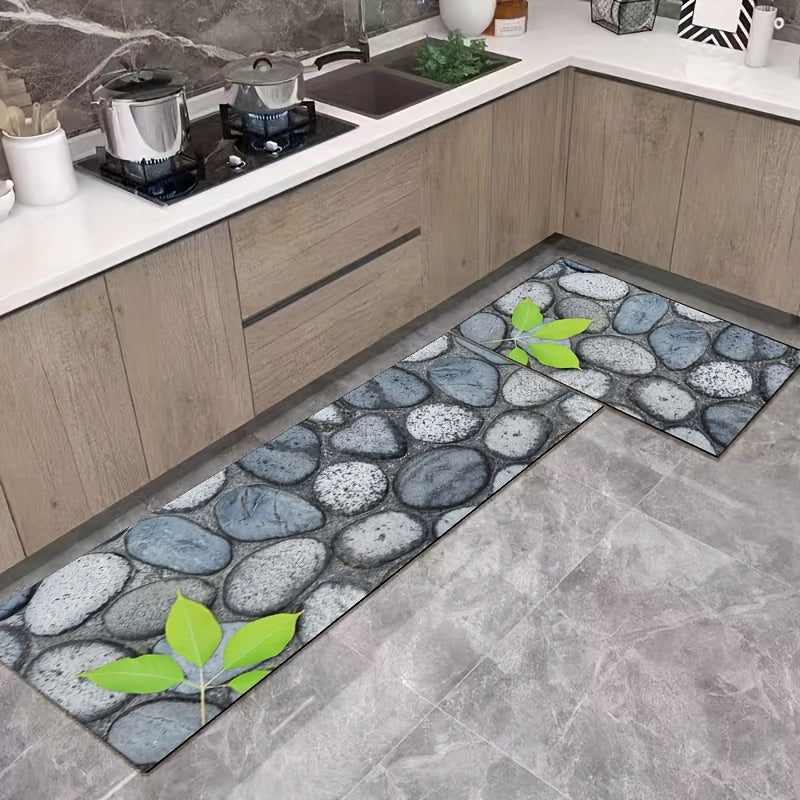 Stone Path Floor Mat Soft Non Slip Waterproof Stain Resistant