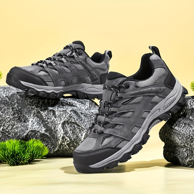Men's Mesh Lace Up Hiking Sneakers Non Slip Outdoor Shoes